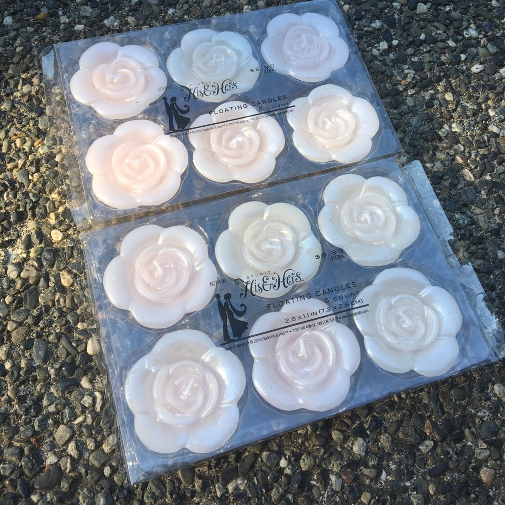 Blush rose floating candles